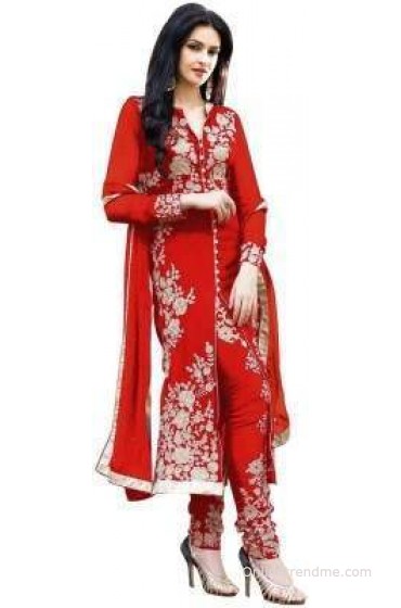 Krizel Trendz Georgette Embroidered Salwar Suit Dupatta Material